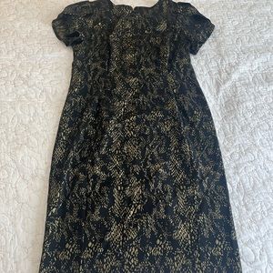 Calvin Klein Black & Gold Snakeskin print Dress